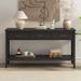 Modern Console Table with 3 Drawer & 1 Bottom Shelf, Solid Wood Buffet Sideboard Entrance Table for Entryway Hallway