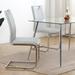 Modern Dining Chairs with Faux Leather Padded Seat Dining Living Room Chairs with Chrome Metal Legs Set of 2