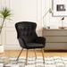 Accent Chair Modern Tufted Button Wingback Vanity Chair with Arms Upholstered Tall Back Desk Chair with Metal Legs