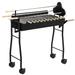 Portable Steel Charcoal BBQ Grills with Adjustable Height and 4 Wheels