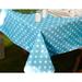 55"x94" PEVA Vinyl Blue Polka Dots Tablecloth With Flannel Backing Table Cover Waterproof