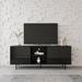 Retro TV Stand for TVs Up to 63 inch TV,Modern TV Console Cabinet with Storage,Open Shelves Entertainment Center for Living Room