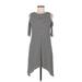 Crystal Doll Casual Dress - A-Line High Neck 3/4 sleeves: Black Print Dresses - Women's Size Medium