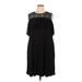 Lane Bryant Cocktail Dress - Mini Crew Neck Sleeveless: Black Solid Dresses - Women's Size 14 Plus