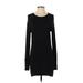 Athleta Casual Dress - Mini Crew Neck Long sleeves: Black Print Dresses - Women's Size X-Small