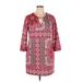 Tiana B. Casual Dress - Mini Keyhole 3/4 sleeves: Red Dresses - Women's Size 14