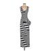 Veronica M. Casual Dress - Maxi: Gray Stripes Dresses - Women's Size Small