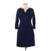 Lands' End Casual Dress: Blue Solid Dresses - Women's Size 6