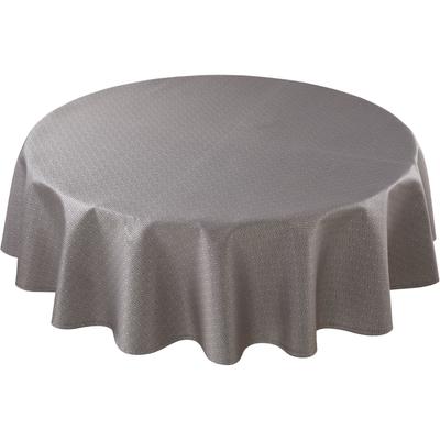 Tischdecke CURT BAUER "3947 Riga, rund, mit Rautenmotiv, Damast-Tischwäsche", grau (stone), Ø:140cm, Damast-Halbzwirn, Tischdecken, aus 59% Baumwolle, 41% Polyester, merzerisiert, mit Fleckschutz Image
