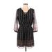 Madewell Casual Dress - Mini Tie Neck 3/4 sleeves: Black Dresses - Women's Size 10