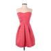 Express Cocktail Dress - Party: Pink Grid Dresses - Women's Size Small