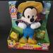 Disney Toys | Disney Mickey Mouse Sings Dances "Old Macdonald E-I-E-I-O" Farmer Plush Toy | Color: Blue/Yellow | Size: Osbb