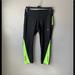 Nike Pants & Jumpsuits | Nike Dri-Dri Fit Cropped Legging Black And Neon Yellow Size Small | Color: Black/Yellow | Size: S
