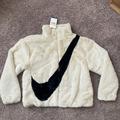 Nike Jackets & Coats | Nike Nsw Faux Fur Jacket Womens Size Small Fossil White Black Dm1759-238 New | Color: Black/Cream | Size: S