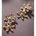 Anthropologie Jewelry | Nwt Anthropologie Double Flower Stone Drop Earrings | Color: Gold/Green | Size: Os