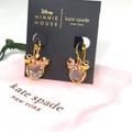 Kate Spade Jewelry | Minnie Mouse Earrings Leverback Huggie Drop Kate Spade Disney Nwt | Color: Gold/Pink | Size: Os