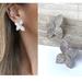 Anthropologie Jewelry | New~ Anthropologie Shashi Pave Crystal Flower Bloom Earrings | Color: Silver | Size: Os