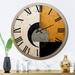 Design Art New Balance Midcentury Abstract Minimalism Metal Wall Clock Metal in Black/Brown/Gray | 29 H x 29 W x 1 D in | Wayfair CLM85941-C29