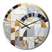 Design Art Grey & Yellow Mosaic IV Metal Wall Clock Metal in Black/Gray/Yellow | 23 H x 23 W x 1 D in | Wayfair CLM102414-C23