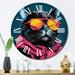 Design Art Cool Cat w/ Yellow Sunglasses Metal Wall Clock Metal in White/Yellow | 29 H x 29 W x 1 D in | Wayfair CLM89332-C29