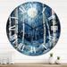 Design Art Birch Woods Mystic Moonlight I Wall Clock Metal in White | 36 H x 36 W x 1 D in | Wayfair CLM66907-C36