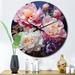 Design Art Asian Art Peonies In Pink II Metal Wall Clock Metal in Pink/White | 16 H x 16 W x 1 D in | Wayfair CLM65375-C16