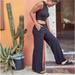 Athleta Pants & Jumpsuits | Athleta Gramercy Track Wide Leg Pant Side Zipper Trouser Black | Color: Black | Size: 6