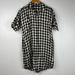 Madewell Dresses | Madewell Shirt Dress Womens Sz S Gray Black White Checked Short Sleeved | Color: Black/Gray/White | Size: S