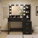 17 Stories Malaisia Vanity Set w/ Mirror Wood in Black | Wayfair D03E424651A9420C82AF353B8646011D