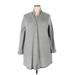 Haven Well Within Casual Dress - Shirtdress Collared 3/4 sleeves: Gray Solid Dresses - Women's Size 2X-Large