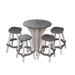 Red Barrel Studio® Leisure Accents Bistro Set 30" Table w/ Four Barstools- Designed For Patio or Indoor/Outdoor Plastic in Gray | Wayfair