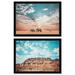 Latitude Run® Together At Rocky Hills Set Framed On Paper 2 Pieces Print Paper in Blue/Brown | 15 H x 21 W x 0.8 D in | Wayfair