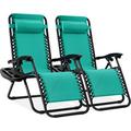 Arlmont & Co. 2 Piece Reclining Zero Gravity Chair Set Metal in Green | 44 H x 25 W x 25 D in | Wayfair B200A48B8D704344A435857E18779F9D