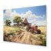 August Grove® Barns Rustic Charm VIII - Farmhouse Metal Wall Art Living Room Metal in Blue/Green/Red | 24 H x 32 W x 1 D in | Wayfair