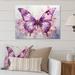 August Grove® Purple Animal Amethyst Butterfly Delicate - Animals Metal Wall Art Prints Metal in Indigo | 24 H x 32 W x 1 D in | Wayfair