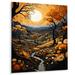 Winston Porter Countryside Harvest Gold Autumn II - Landscape & Nature Metal Wall Decor Metal in Black/Brown/Orange | 20 H x 12 W x 1 D in | Wayfair