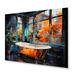 Winston Porter Bathroom Abstract Reflections II - Bath & Laundry Metal Wall Decor Metal in Black/Blue/Orange | 16 H x 32 W x 1 D in | Wayfair