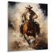 Union Rustic Cowboy Prairie Wind II - Cowboys Metal Wall Decor Metal in Brown/Gray | 32 H x 16 W x 1 D in | Wayfair