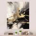 Latitude Run® Gold & Grey Fluid Fusion II - Abstract Shapes Metal Wall Art Living Room Metal in Gray | 20 H x 12 W x 1 D in | Wayfair