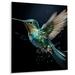 Winston Porter Teal Black Hummingbird Aerial Grace - Animals Metal Wall Art Prints Metal in Black/Blue/Green | 32" H x 16" W x 1" D | Wayfair