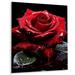 Bungalow Rose Red Black Rose Elegance III - Floral Metal Wall Art Living Room Metal in Black/Red | 20 H x 12 W x 1 D in | Wayfair