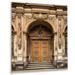 Astoria Grand Old Wooden Door w/ Carvings In Paris, France II - Farm Door And Windows Metal Wall Decor Metal in Brown | 32 H x 16 W x 1 D in | Wayfair