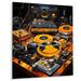 Ebern Designs Turntables Boom Boxes III - Music Metal Wall Art Prints Metal in Yellow | 32 H x 16 W x 1 D in | Wayfair