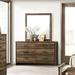 Ebern Designs Vernalee 58" Width Wood 6-Drawer Dresser w/ Mirror Wood in Brown | 33.25 H x 58 W x 15.5 D in | Wayfair