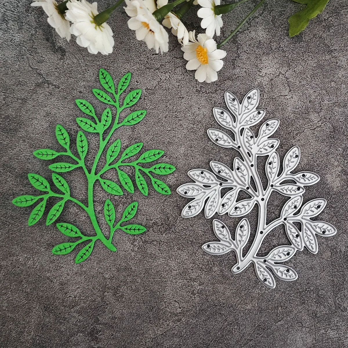 Matrices de découpe en métal, feuilles, brindilles, branche, moule, couteau, scrapbooking, galets, bricolage, gaufrage, artisanat, carte découpée, exécutif