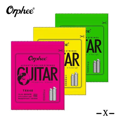 Orphee-Corde acoustique JEString noyau hexagonal ton lumineux complet folk Cruc620 Cruc630