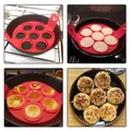 Moule à omelette en silicone antiadhésif à 7 trous outil de cuisson pour œuf pansement anneau de