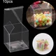 Boîtes à bonbons transparentes en plastique de poche sac cadeau carré strass en poudre chocolat