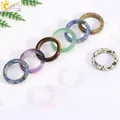 bagues pierres naturelles Natural Stone Circle Ring Healing Pink Quartz Rock Crystal Rings for