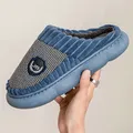 Chaussons d'intérieur en coton pour hommes grande taille peluche chaude épaissi non ald hiver